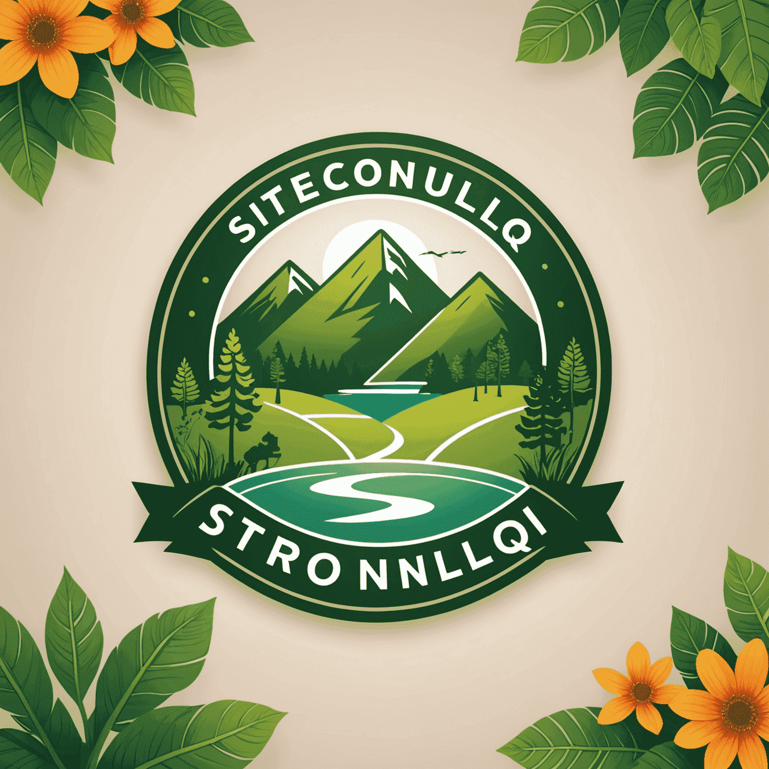 StrConLq logo featuring an eco-friendly design with elements of nature and tourism